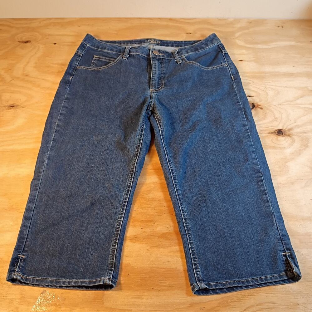 Riders by Lee Womens 12 M Blue Denim Capris Stretch Cropped Jeans 18 Inseam